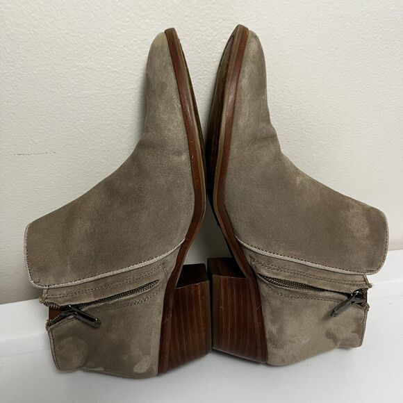 Sam Edelman Womens Petty Putty Beige Suede‎ Leather Zip Ankle Bootie sz 8.5 READ - Picture 6 of 9
